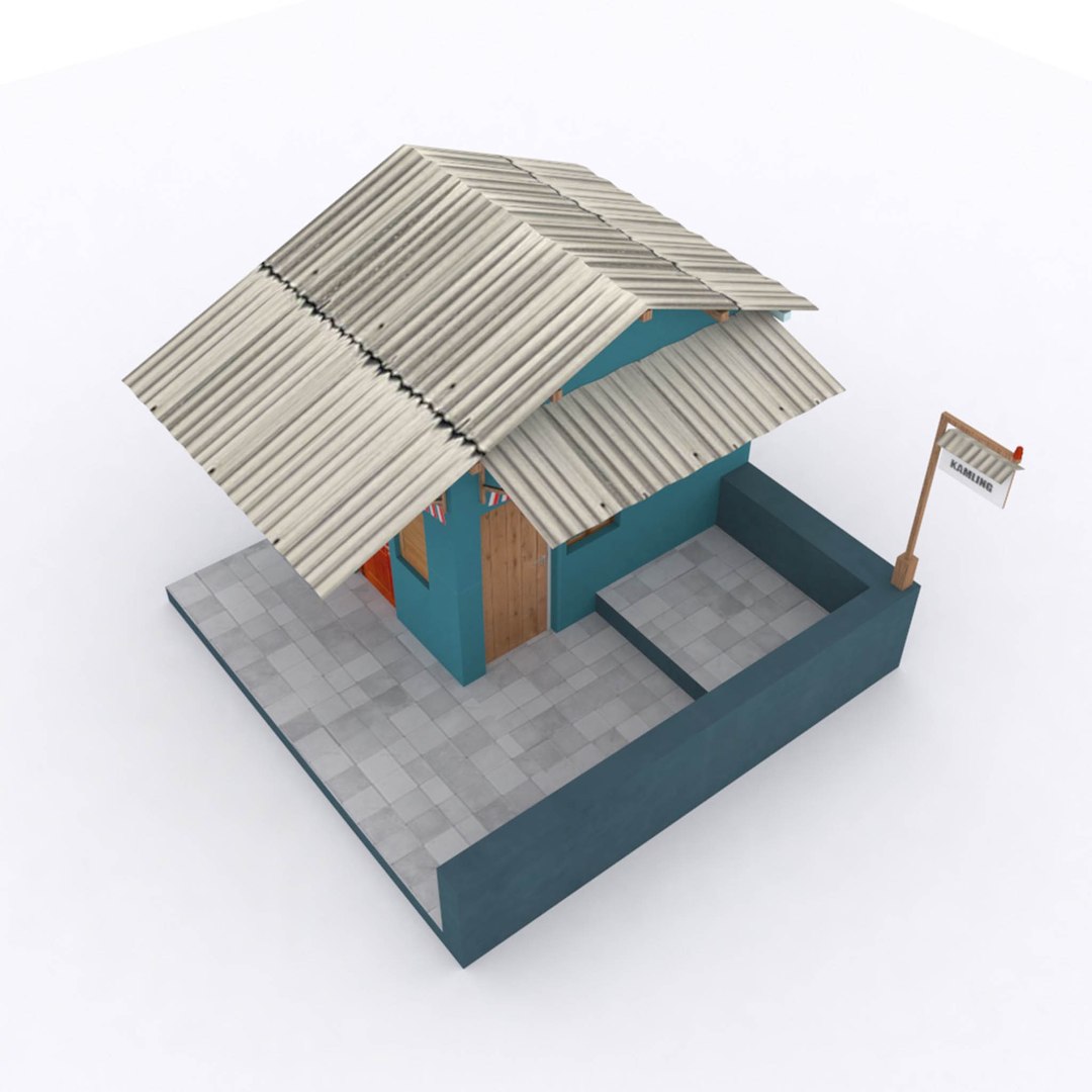 3D Indonesian Village Security Post AKA Pos Kamling Model - TurboSquid ...
