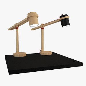 Wooden Desk Lamp 02 3D model