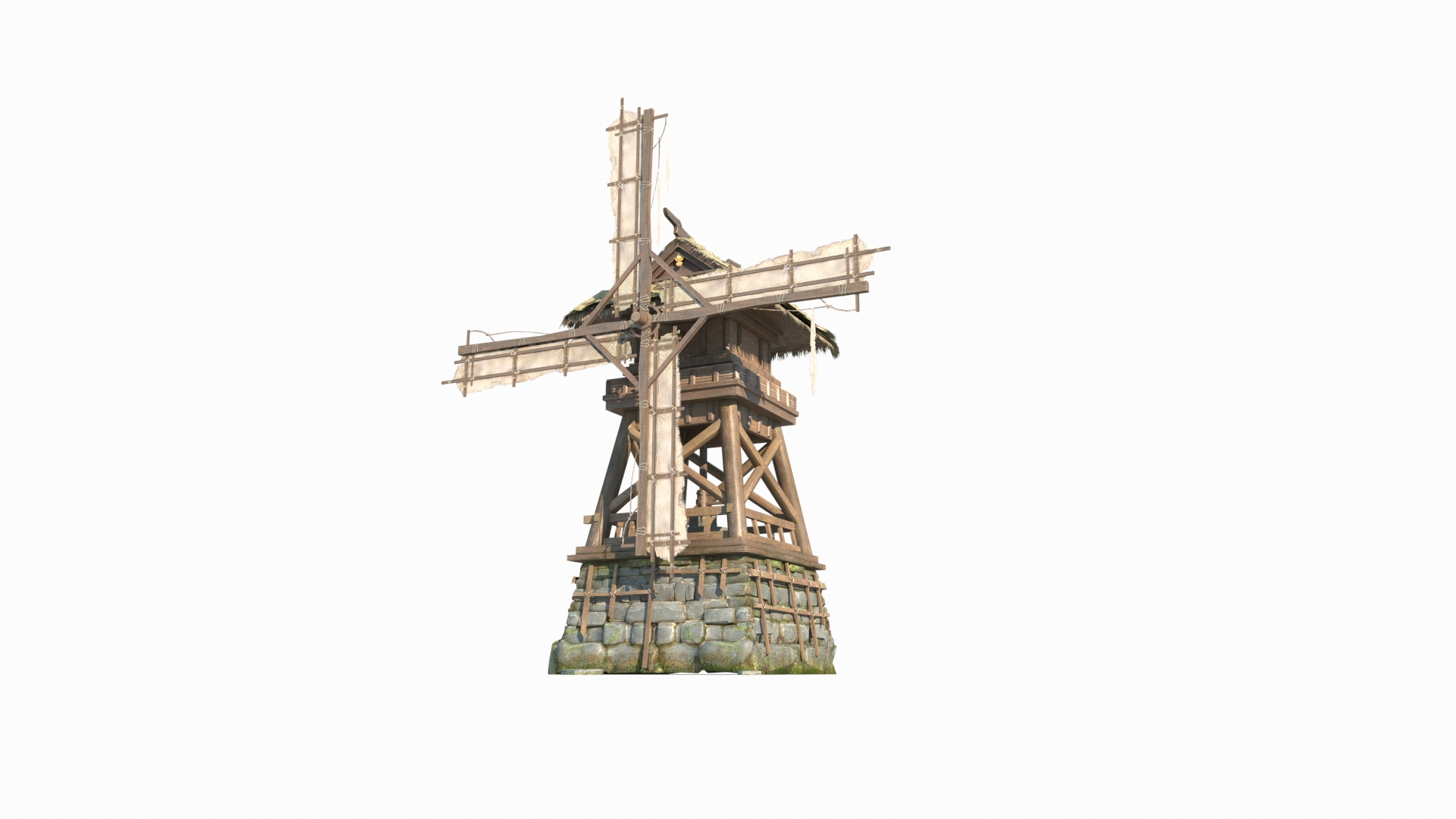 Ancient Architectural Windmills 3D Model - TurboSquid 2058437