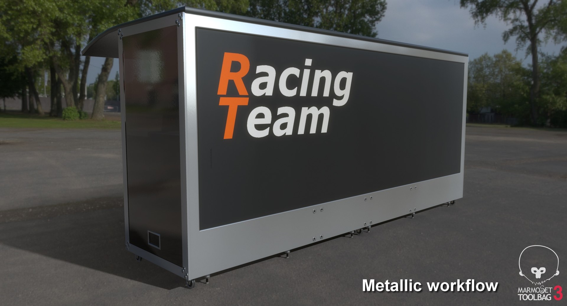 3D low-poly race track pit - TurboSquid 1367998