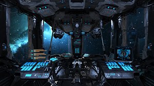 3D Spaceship Cockpit v5 model