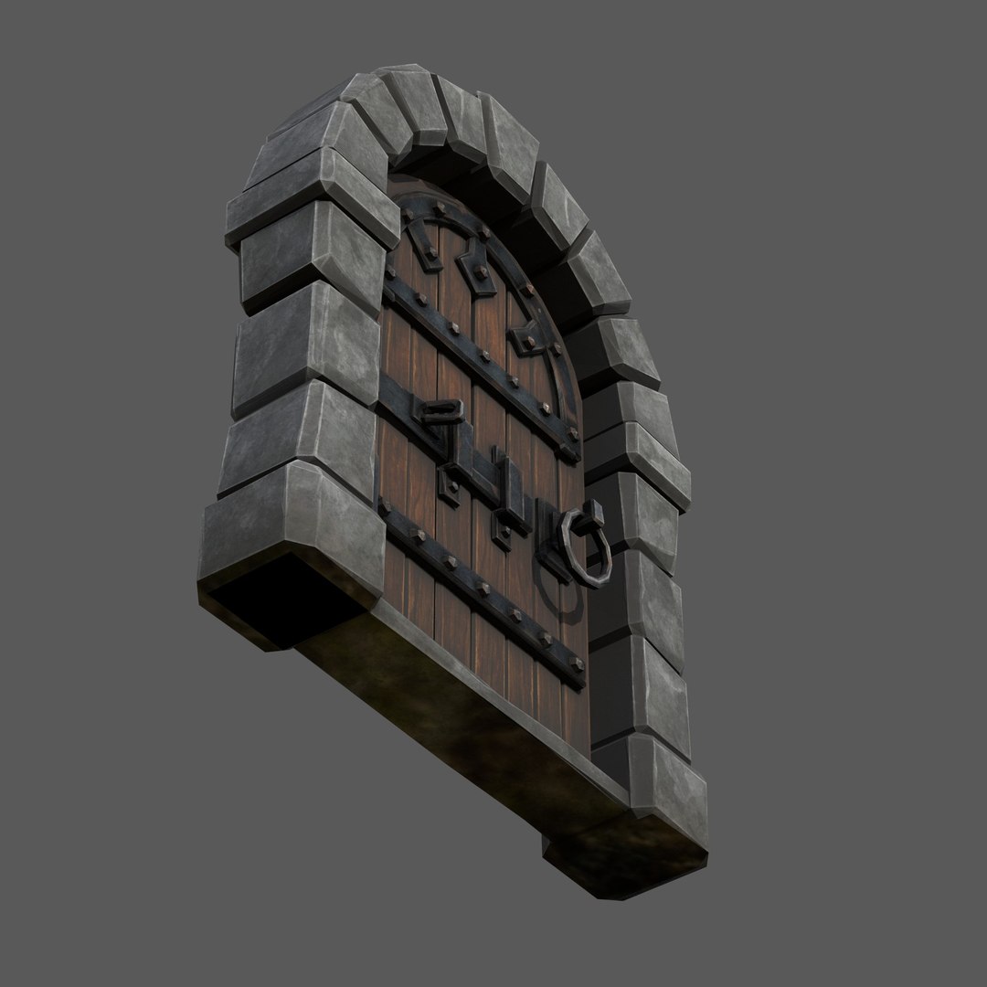 3D Model Tylized Medieval Dungeon Door - Low Poly 3D Model - TurboSquid ...