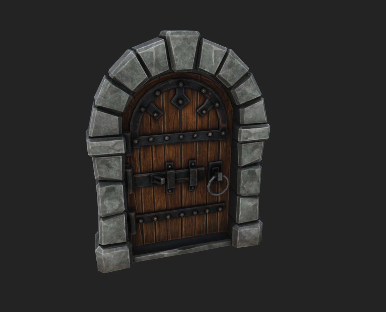 3D Model Tylized Medieval Dungeon Door - Low Poly 3D Model - TurboSquid ...
