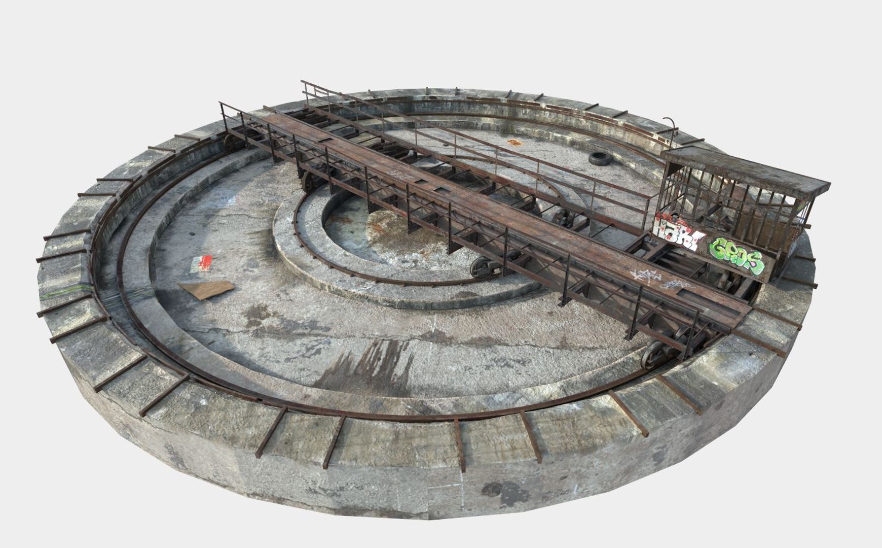 Abandoned Railway Turntable 3D - TurboSquid 1907038