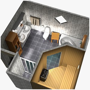 Bathroom with sauna