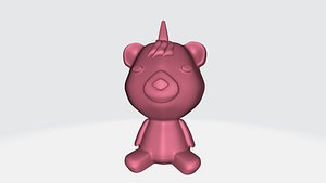 3D Teddy bear with unicorn horn