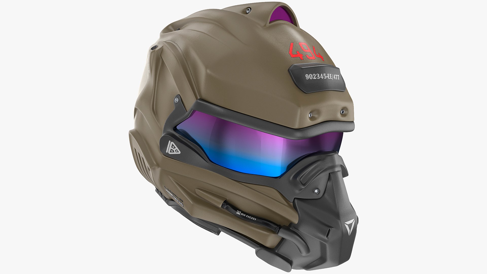futuristic war helmet