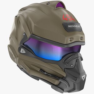 3D sci fi futuristic helmet