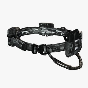 3D Tactical Combat Belt - Black Camo 3D Model