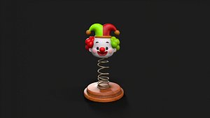 3D clown spring toy