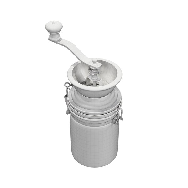3d model of stainless steel hand coffee grinder