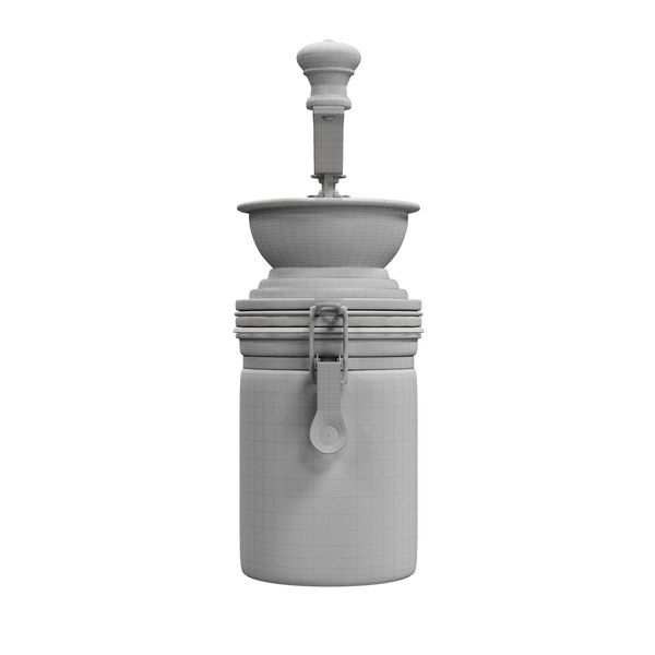 3d model of stainless steel hand coffee grinder
