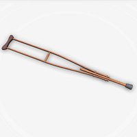 Old Wooden Crutch Low-poly PBR