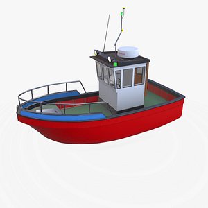 3D model Small Boat Low-poly PBR