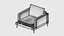 Armchair with Raised Arms and Loose Back Cushion