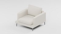 Armchair with Raised Arms and Loose Back Cushion