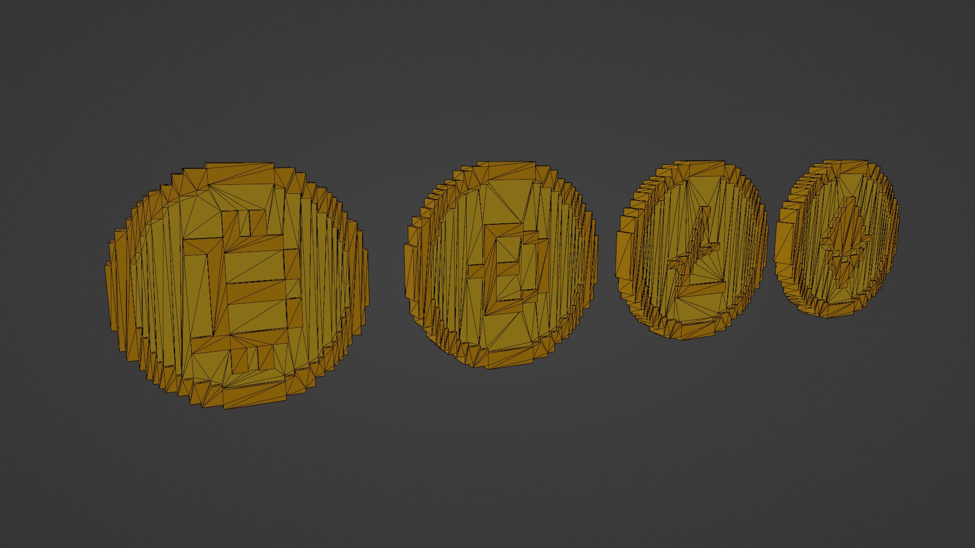 Cryptocurrency Coin Pack Low-poly 3D Model - TurboSquid 1893271
