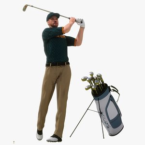 White Golf Player Animated HQ Standard License
