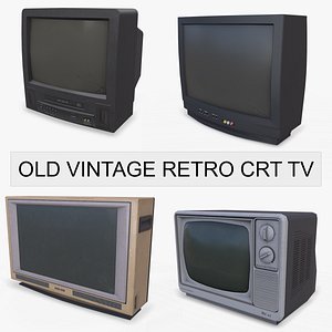 Old Retro CRT TV Collection Low-poly PBR 3D model