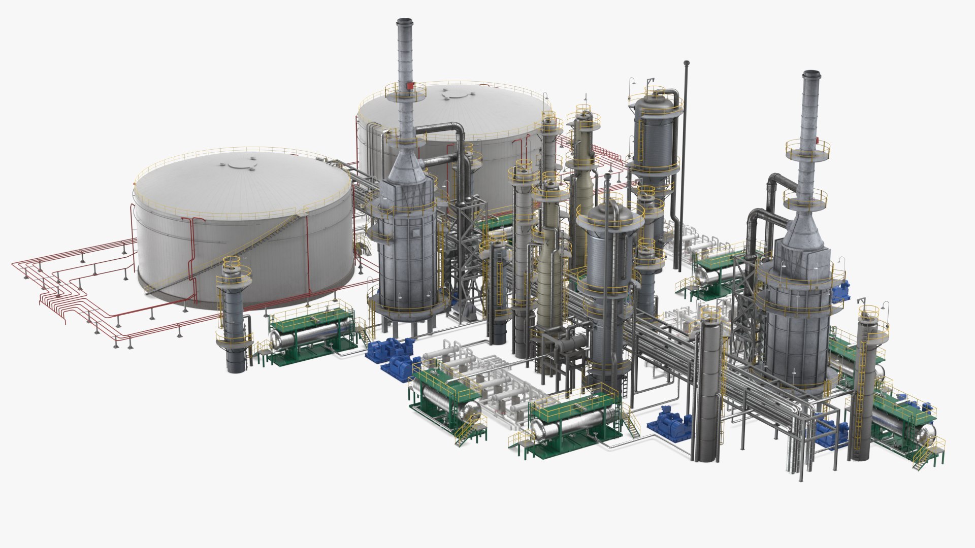 3D oil refinery model TurboSquid 1491260