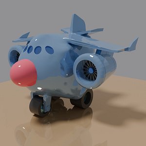3D model A chubby cartoon toy cargo plane
