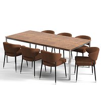 Minotti JORN TECNICO dining table modern contemporary chair set designers metal