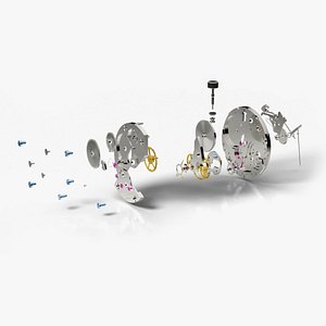Mechanical watch mechanism 3D model