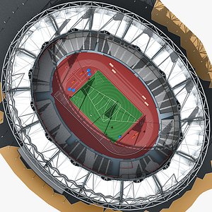 Olympic Stadium With Athletics Equipment