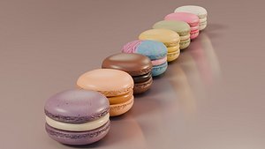 Macaron Low Poly Game Ready 3D Model with LODs 3D