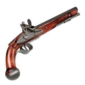 3D C1760 Flintlock Pistol with Inner Workings model