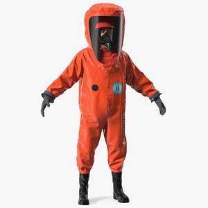 Heavy Duty Chemical Protective Suit Neutral Pose Red
