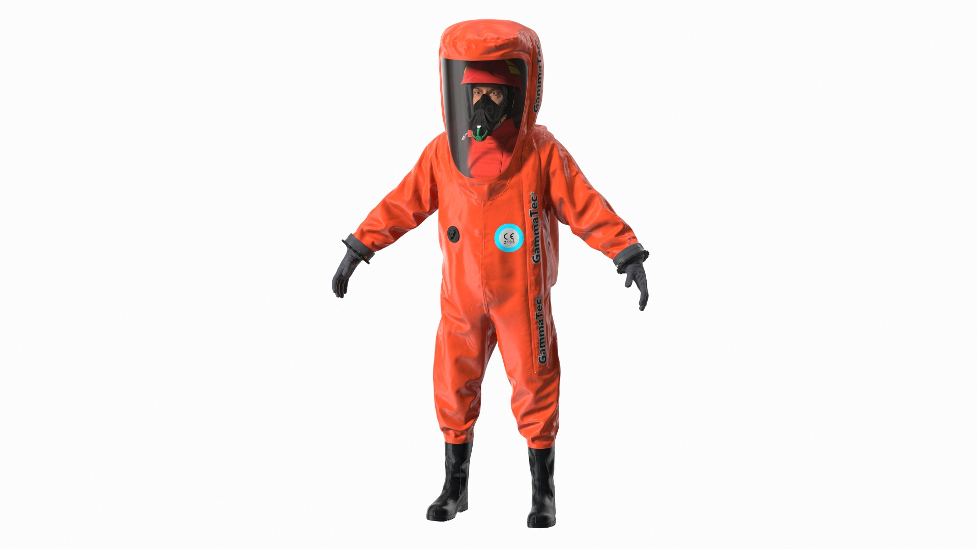 Heavy Duty Chemical Protective Suit Neutral Pose Red 3D model ...