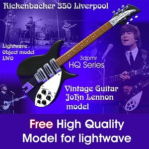 guitar lightwave beatles 3d model