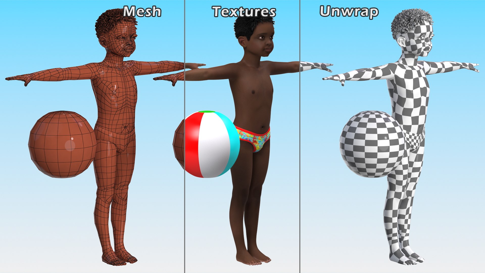 3D Black Child Boy Beach Style T-Pose model https://p.turbosquid.com/ts-thumb/9n/uUSYEo/ds/blackchildboybeachstyletposec4dmodel013/jpg/1661749070/1920x1080/fit_q87/0779a469c36ea61e5007413ef36afe23844cdc78/blackchildboybeachstyletposec4dmodel013.jpg
