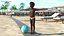 Posa a T stile spiaggia ragazzo bambino nero