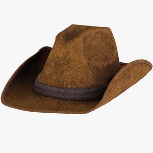 Burlap Cowboy Hat - Game Asset