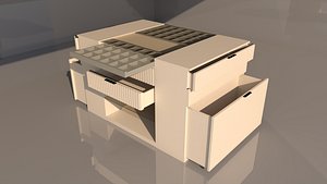 Modern Dressing Room Island Jewelry Storage Cabinet Low-poly 3D model