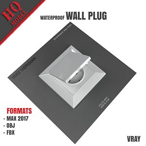waterproof wall plug 3D model