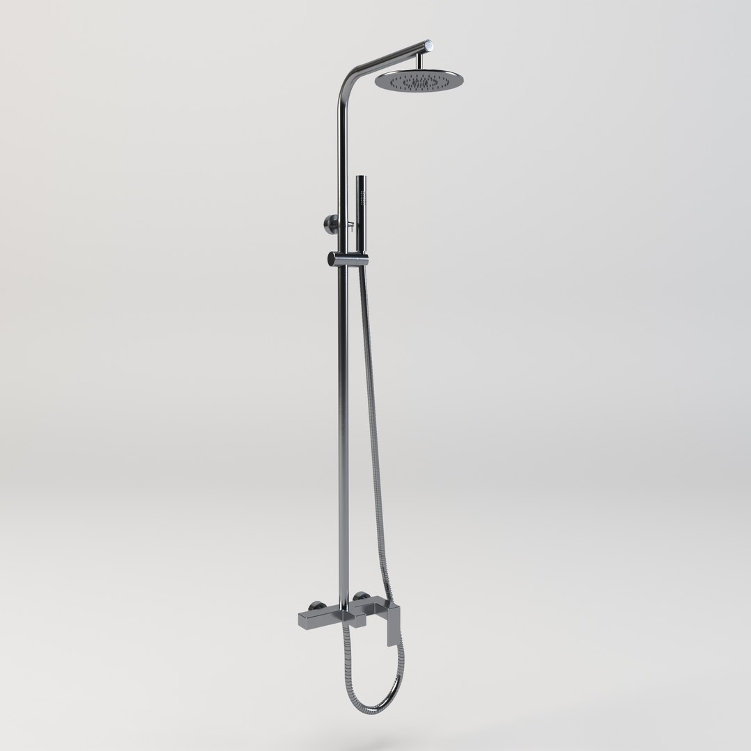 Wall Mountain Rain Shower Column 3D Model - TurboSquid 2194545