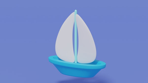Cartoon Cute Sailboat 3D model - TurboSquid 1950427