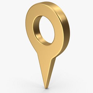 Gold Map Pin Symbol