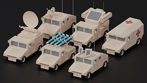 3D HUMVEE Military Hummer Collection