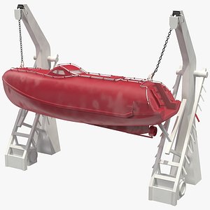 3D rescue boat davit crane model