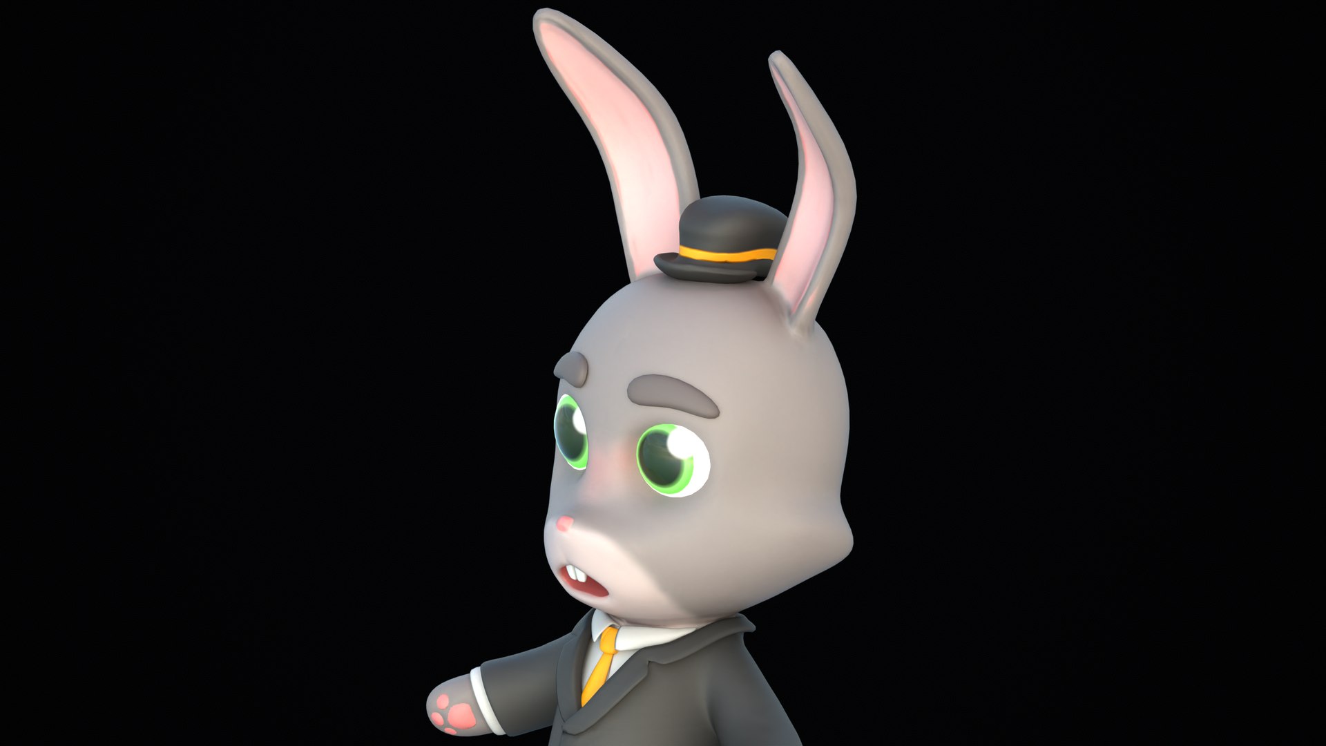 3D Mister Rabbit Cartoon Character PBR model https://p.turbosquid.com/ts-thumb/9o/UXm5cT/HL/r_viewport_036/png/1700572590/1920x1080/fit_q87/0e416909a8ae728304d738337759bdbe81d6a6d7/r_viewport_036.jpg