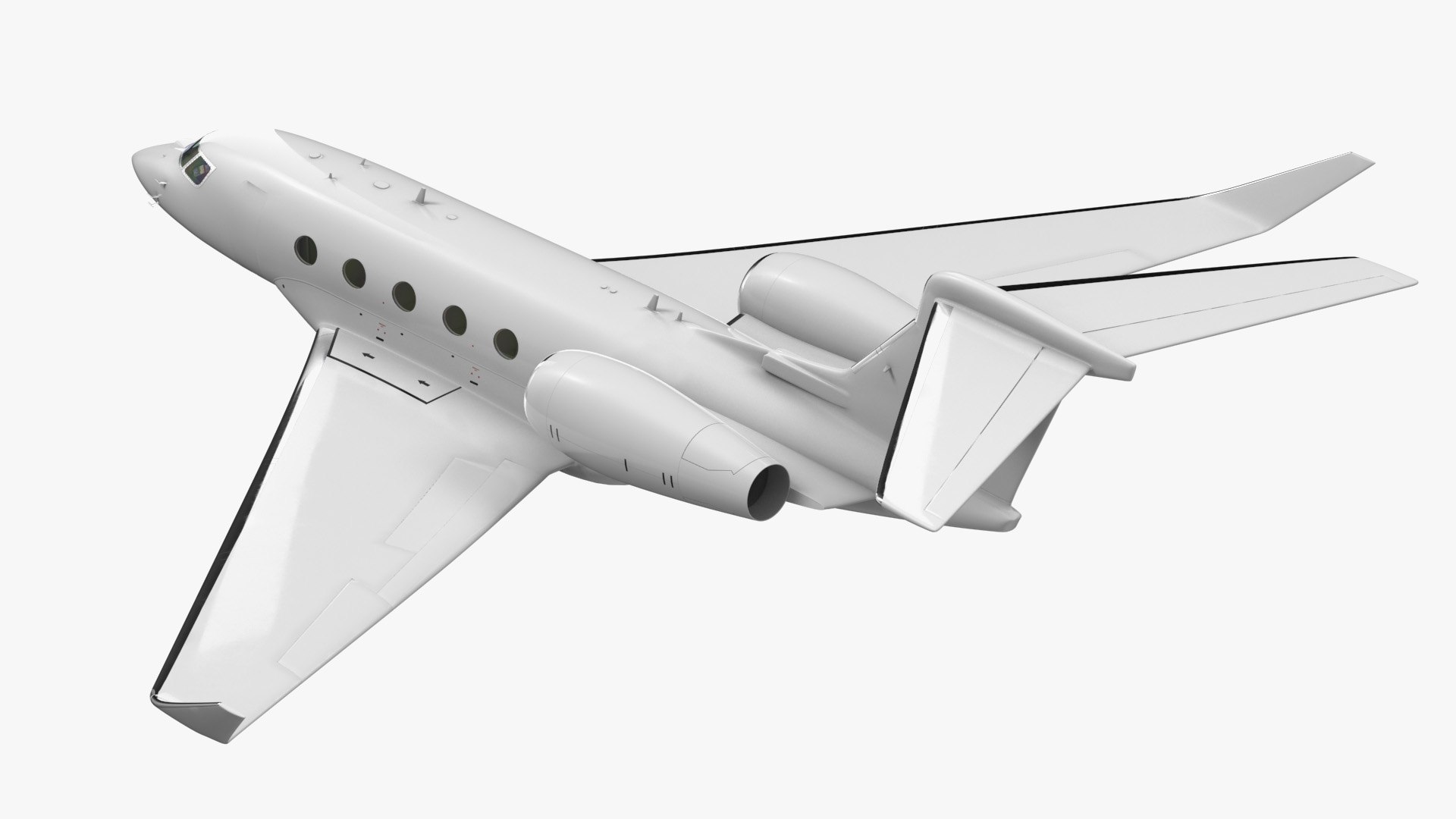 Twin Engine Business Jet Flight 3D model preview