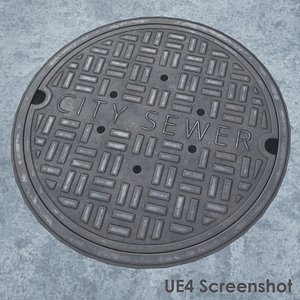 pbr manhole cover 3d model