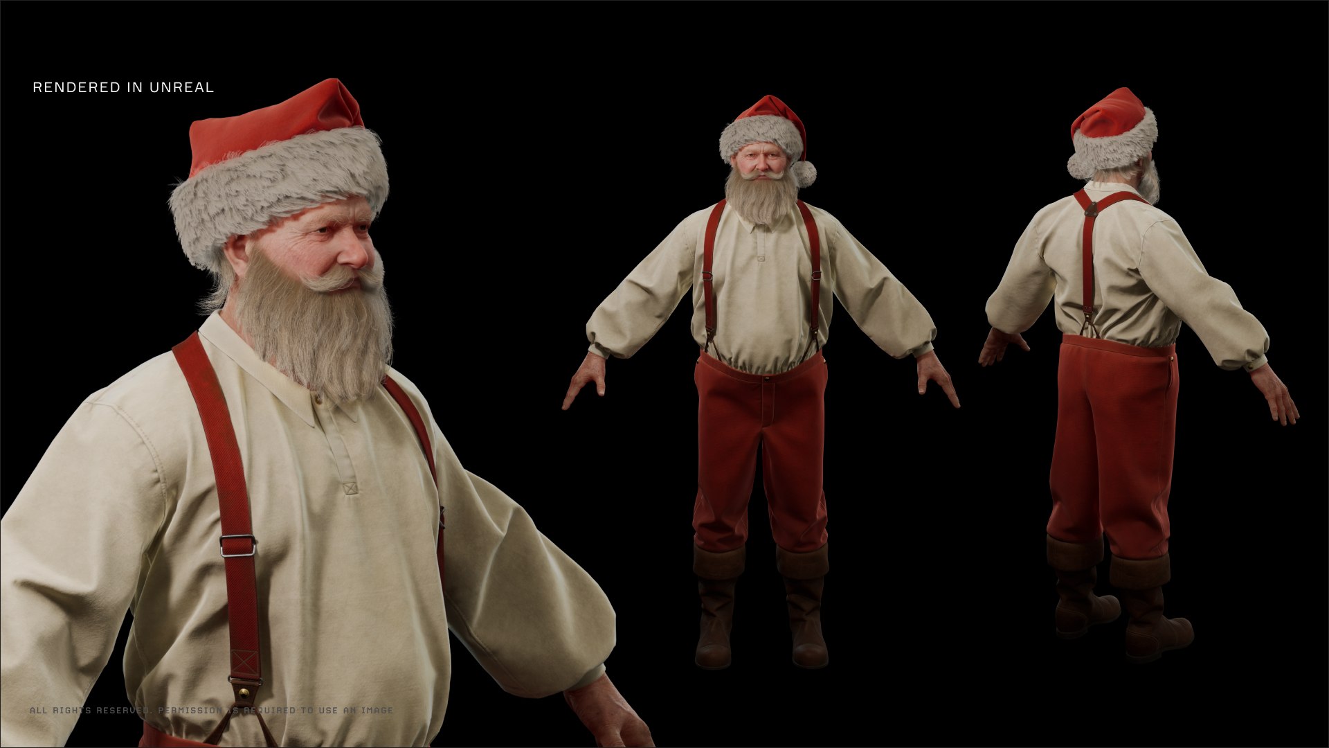 Old School Santa Claus Realistic 3D Model - TurboSquid 2151553