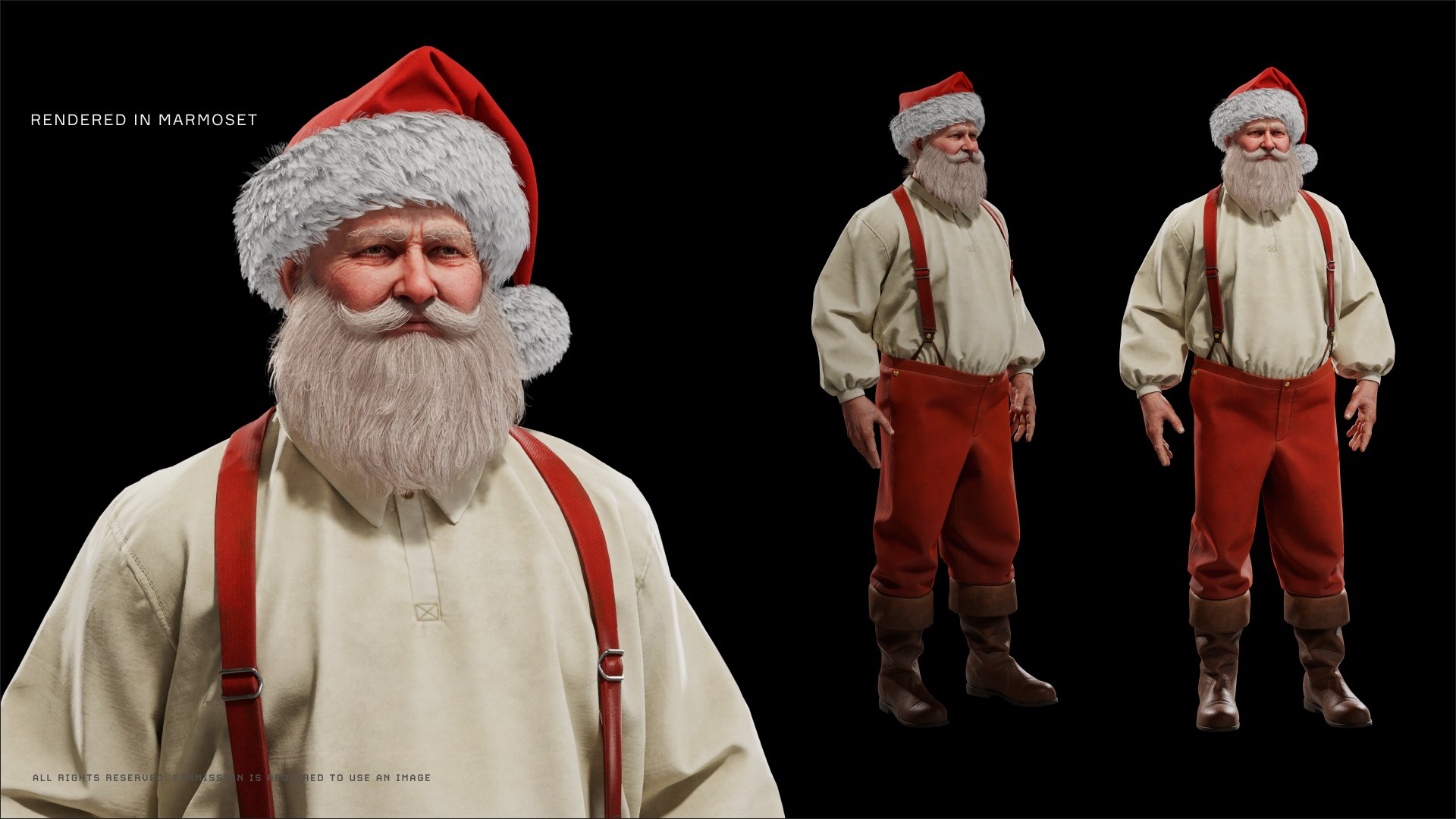 Old School Santa Claus Realistic 3D Model - TurboSquid 2151553