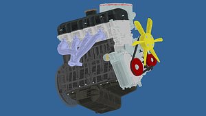 Car engine 3D model