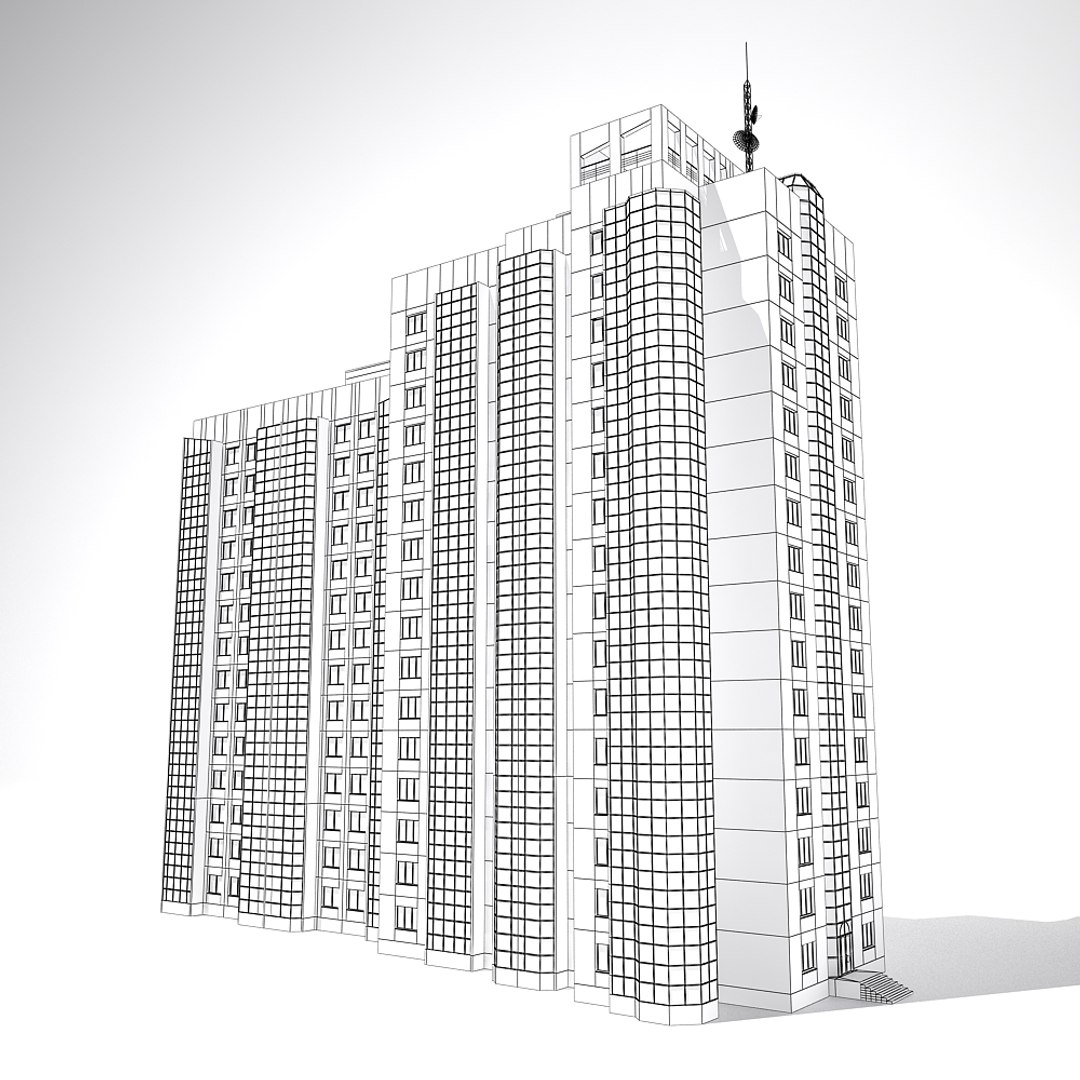 16 Floor Building 3D Model - TurboSquid 1153066